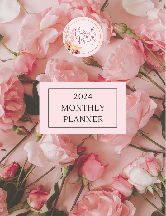 Rosy Pink Flowery 2024 Monthly Planner
